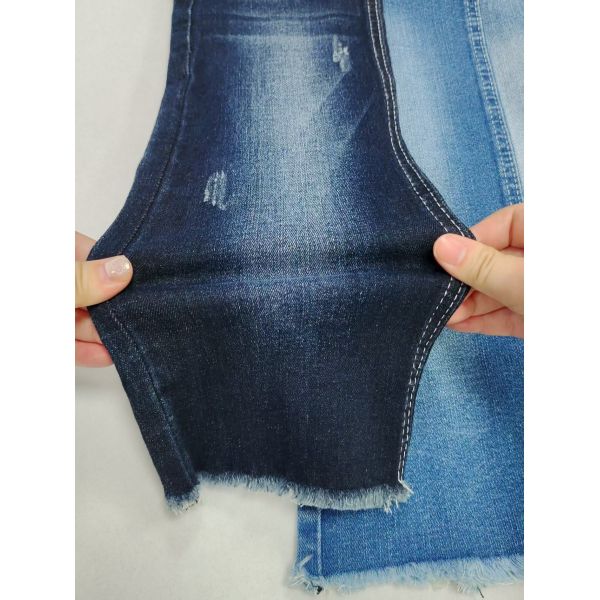 8.5oz  Siro Yarn Cross Slub  High Spandex Denim Fabric 72%cotton For Jeans