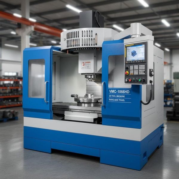 VMC-1066HD Vertical Machining Center with 24-Tool Magazine, High Precision, and