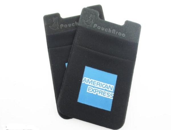 Fashion Black Kangaroo Mobile Phone Pouch Card Holder, Debossed Logo,For American Express