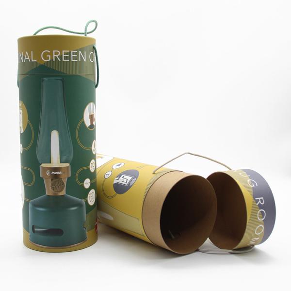 Caixa de papel biodegradável da caixa de presente do cartucho do cilindro da cor de CMYK com punho