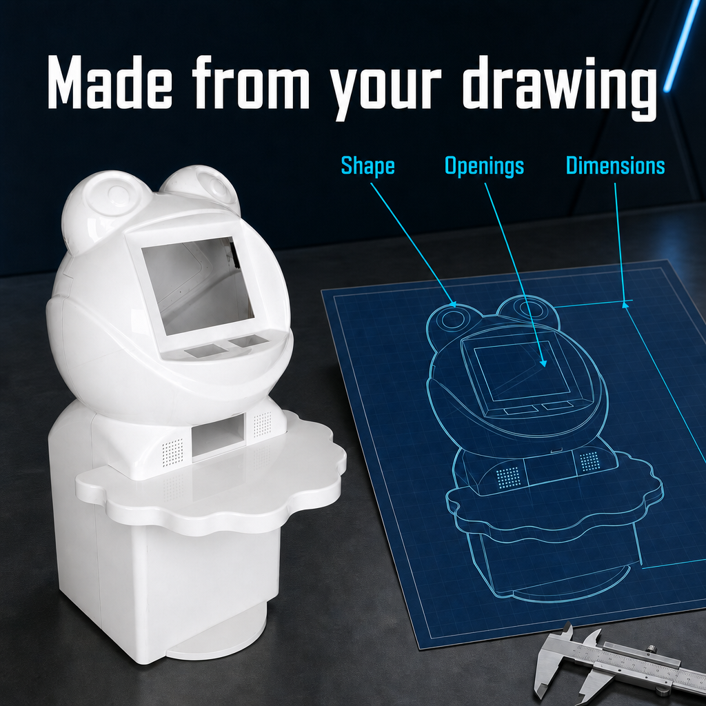 Custom ABS Thick Sheet Forming Game Machine Enclosure Shell Any Shape Arcade Redemption Crane Claw OEM ODM Direct Manufacturer