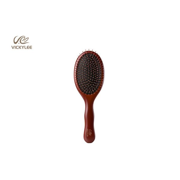 Red Wooden Handle 9.36 Inch Soft Paddle Brush For Hair