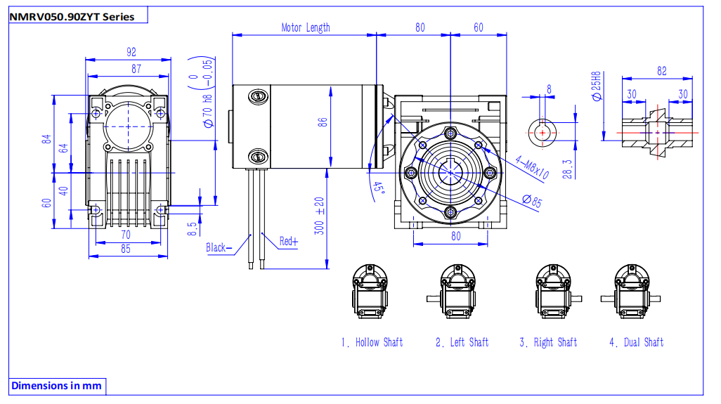 NMRV.90 ZYT DC Electric Worm Gear Motor 12V High Torque 1.68A