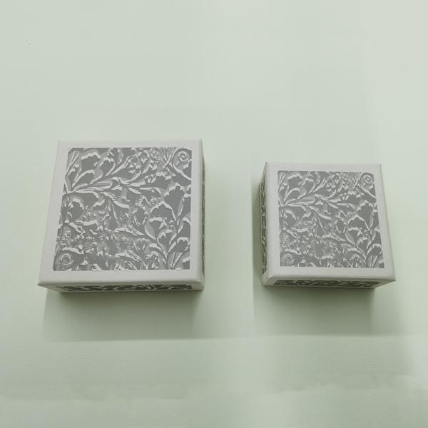 Vintage Embossed Jewelry Box Set Premium Textured Hinged Cases Luxury Necklace Ring Display