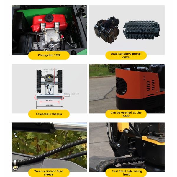 Kubota Motor Crawler Mini Excavator Transmissão hidráulica Profundidade de escavação 2350mm