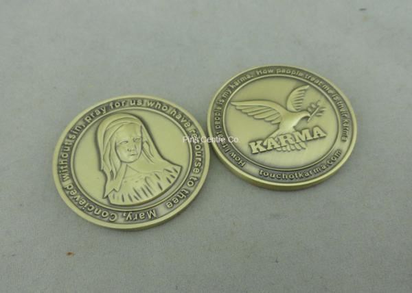 Die Stamped Religion Personalized Coins , Customized Brass Charity Souvenir Coin
