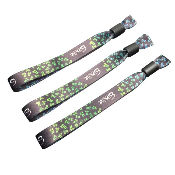 Custom Size Event Festival Party RFID Satin Fabric Wristbands with Logo Printing