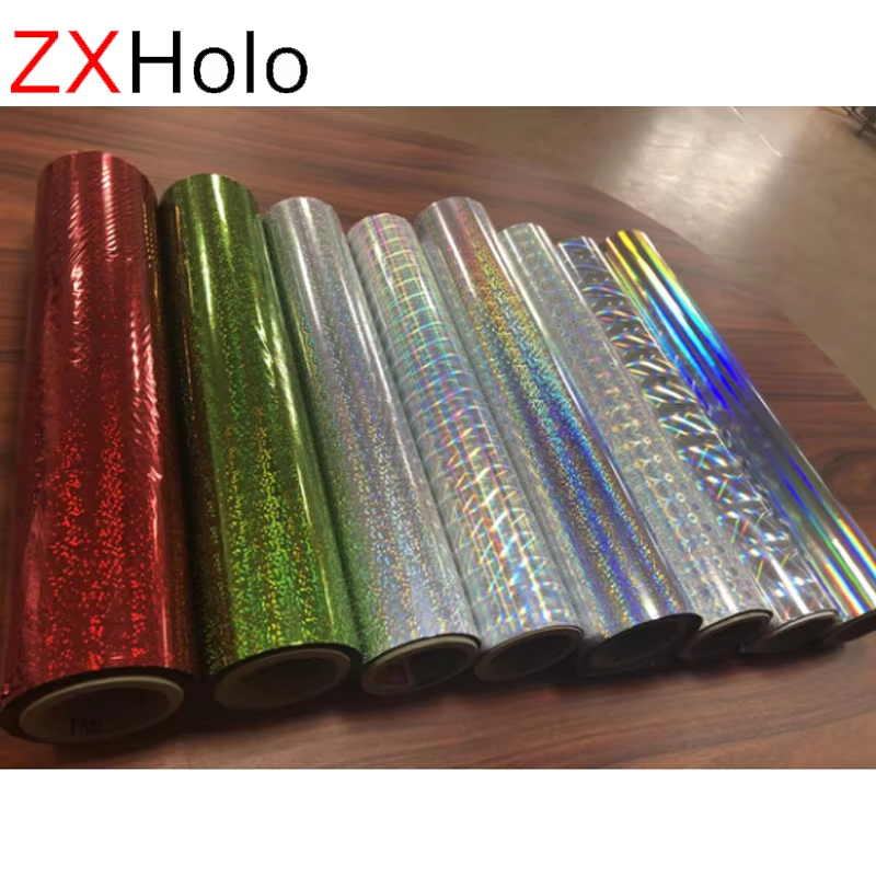 Film de recubrimiento superior con láser holográfico metalizado de BOPP Material para etiquetas fácil de imprimir