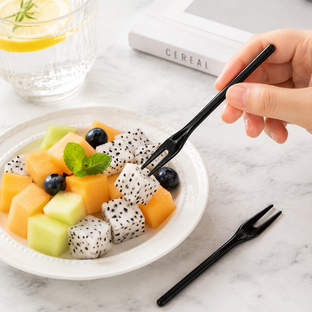 Appetizers Dessert Service Disposable Tableware Two Prong Cocktail Fork 108mm
