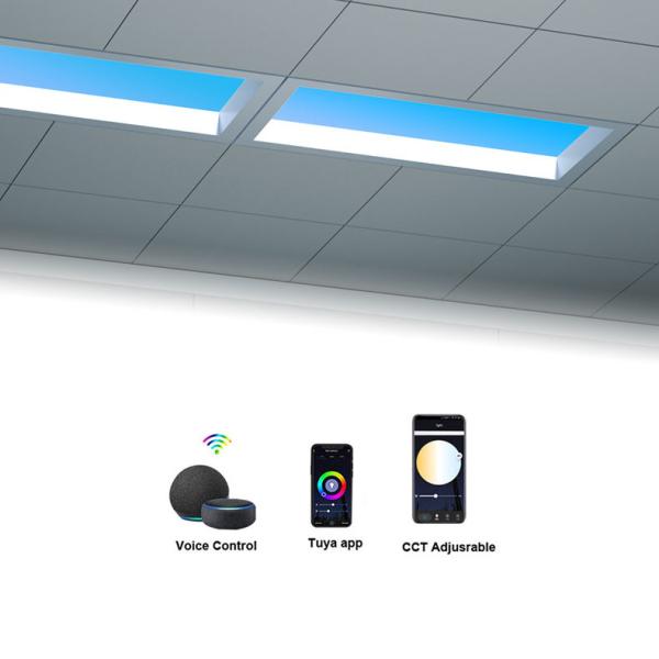 スマートLEDスカイライトパネル、40W、2100-7800K CCT、調光可能、APP & リモコン制御、日の出から日没シミュレーション