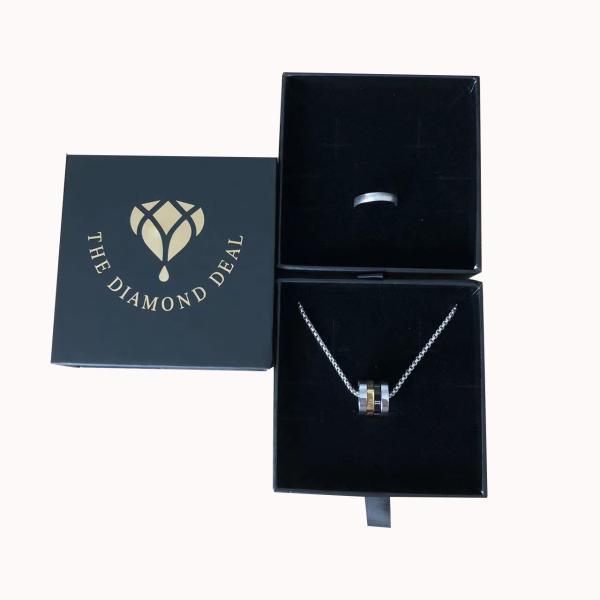 Cardboard Drawer Packaging Box Hot Stamping Black Luxury Gift Box