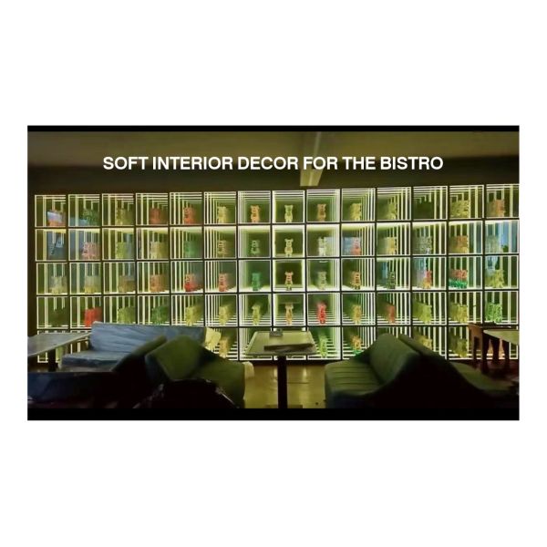 Неоновые зеркала, отражающие художественность Внутренние наружные модные тенденции для современных пространств