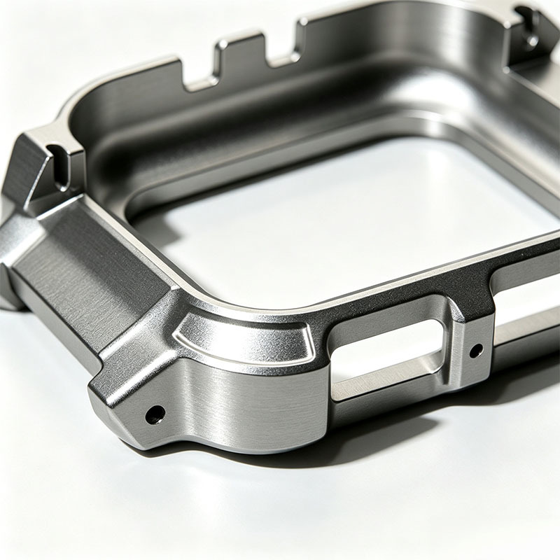 Custom CNC Machined Grade 5 Titanium Alloy Smart Watch Bumper Case with Fine Wire Draw Brushed Finish