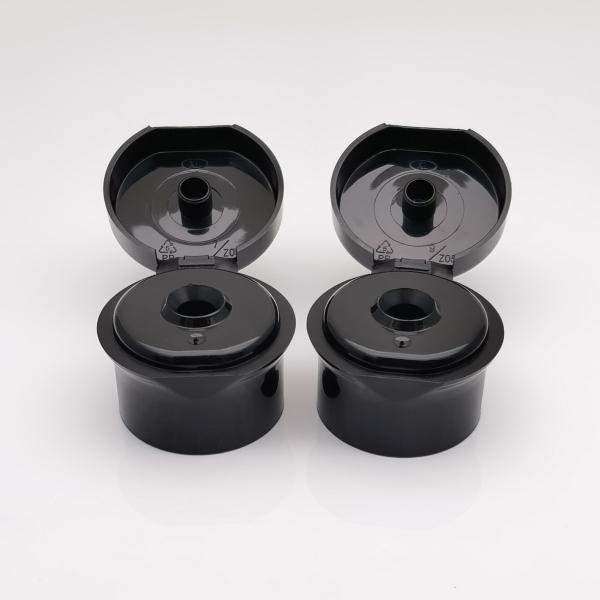 Clamshell 24/410 Black Plastic Flip Top Cap For Shampoo Body Wash Bottle