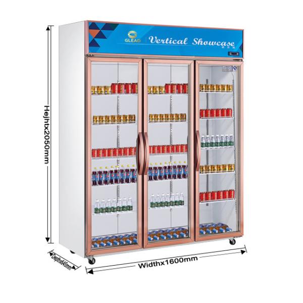 Frigorífico para exibição de bebidas de aço inoxidável de capacidade 210L Equipamento de refrigeração de restaurantes
