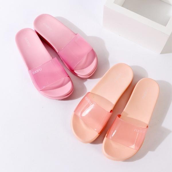 Household Womens Open Toe Bedroom Slippers , Couple Washable Indoor Slippers