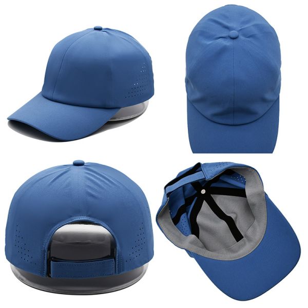 Wholesale Plain 6 Panel Lightweight Quick Dry Sports Baseball Cap Performance Laser Cut Hole Sport Dad Hat