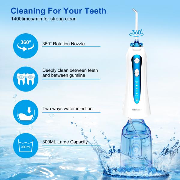 CE ISO UKCA Cordless Dental Teeth Irrigator Portable Water Flosser Rechargeable Ipx7 Waterproof Water Irrigator