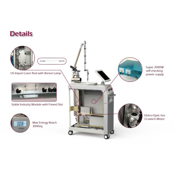 manufacture newest 4ns/6ns q-switched nd yag laser tattoo removal laser machine