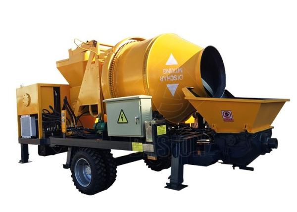 High Pressure Concrete Mixer Pump , Trailer Mounted Hydraulic Cement Concrete Pump