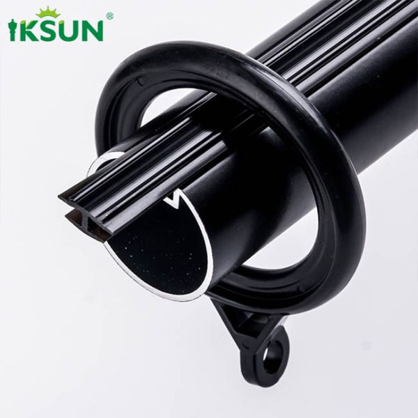 1.2mm Double Aluminium Curtain Rod Heavy Duty Matte Black Color