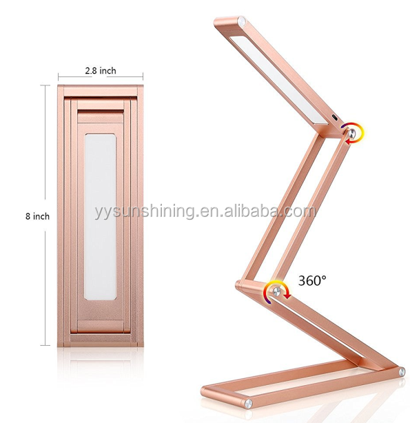 Reading Room Folding LED Sensor Desk Lamp with Rechargeable Battery and Foldable Design