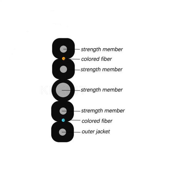 KEXINT GJYXBCH Fibra Óptica Drop Cable Outdoor 5 Steel Wire 2 Core Butterfly Cable
