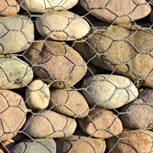 Low Carbon Steel Wire 1x1x2 M Metal Gabions Filled Box Three Twist Weave