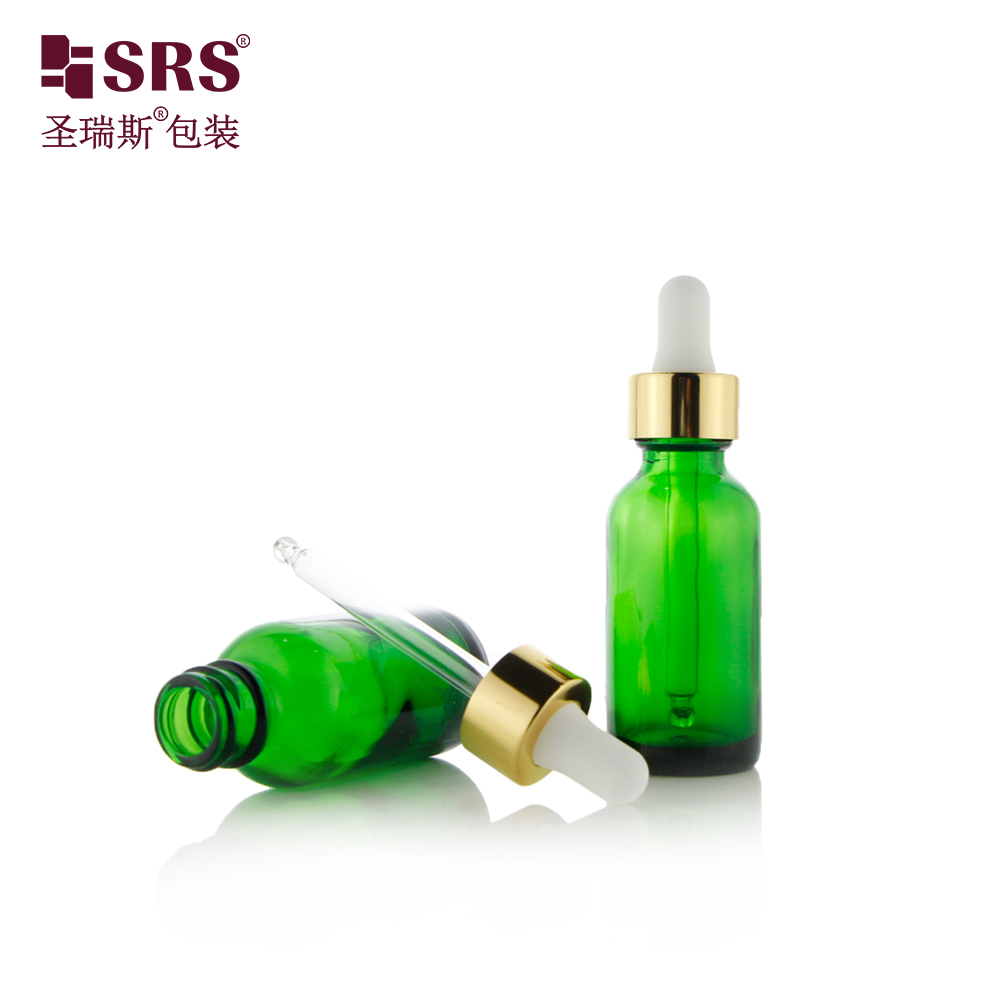 BOS003 20/400 Rose Gold Aluminum Dropper Cap With Glass Pipette Rubber Bulb Essential Oil Bottle Dropper Accessories