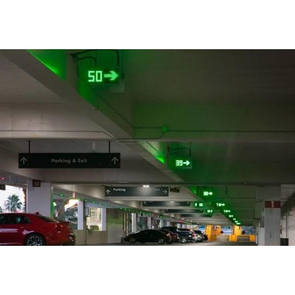 Front-mounted Ultrasonic Parking Sensor with 7 Adjustable Colors and 0.5m to 4.5m Detection for Smart Parking Guidance System