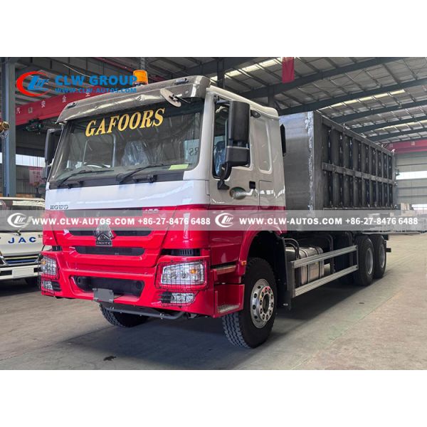 Sinotruk HOWO RHD 6x4 25-Ton Hydraulic Hook Lift Truck with Weichai 400HP Engine and RHD HW76 Cabin