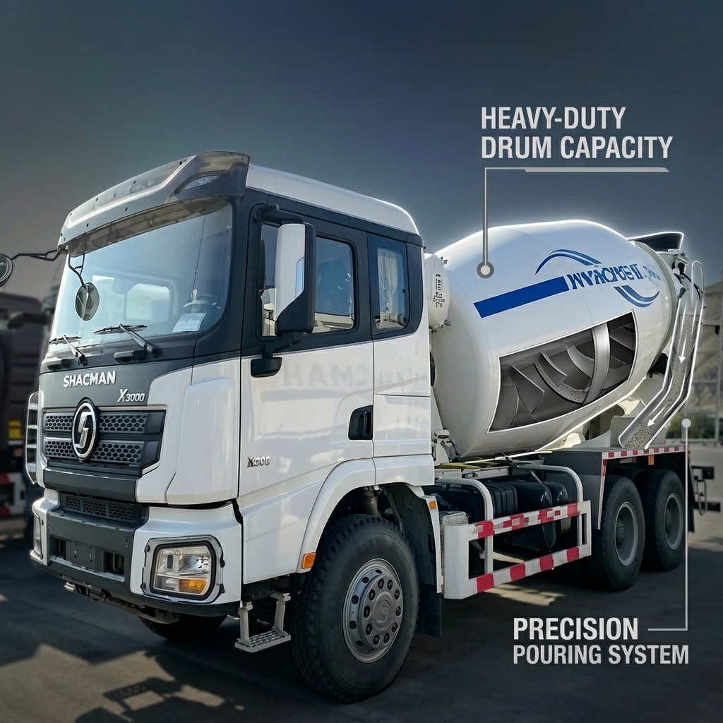 Shacman X3000 6X4 Mixer Truck Euro 3 Emission 385HP Export Configuration Custom Color Concrete Agitator