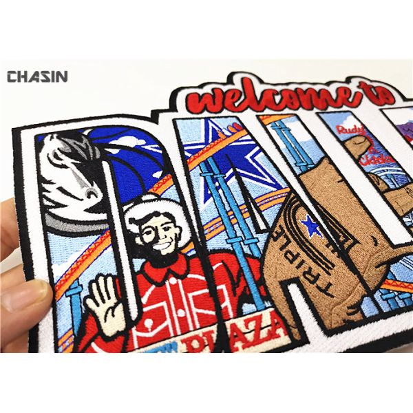 China Hotfix Custom Embroidered Patches Iron On Transfer For Hoodies