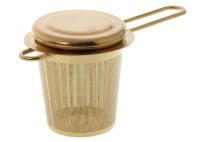 Acero inoxidable del oro 304 manijas finas adicionales de Mesh Tea Infuser With Long