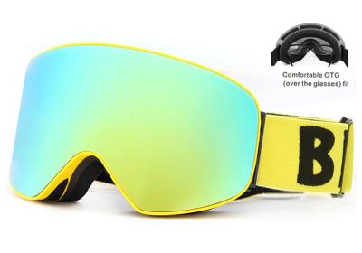 Detachable Ski Goggles Anti Scratch OTG Design Three Layer Foam Thickness 15mm