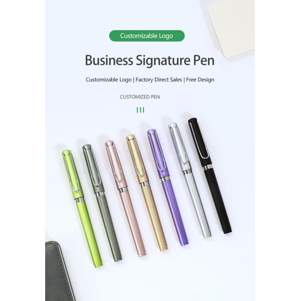 Empresarial Publicidad Pluma Neutral de plástico de 0,5 mm Pluma de firma de colores con logotipo