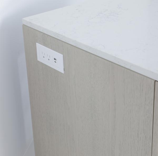 Luxury Custom Cmade Oak Wood Blue Painted Finish Inside Dresser With Brass Metal Legs
