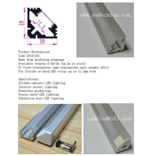 6063 T5 Aluminum Alloy LED Aluminum Profile with Customized Length and Heat Dissipation for LED Strip Diffusion