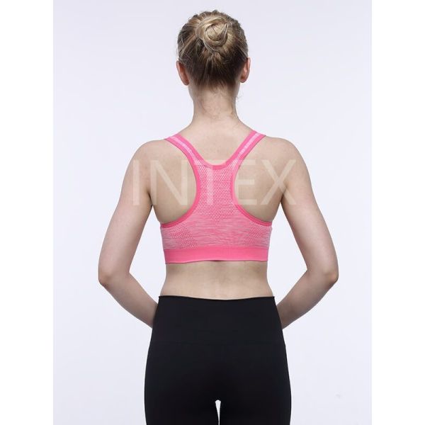 High Impact Padded Gym Bra Wireless Moisture Wicking 55% Nylon 40% Polyester