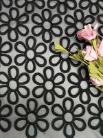 Grand tissu en soie floral de dentelle de broderie du coton 100%