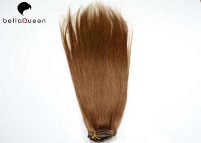 Brazilian Remy Clip In Hair Extension , Colored Straight Weave Human Hair