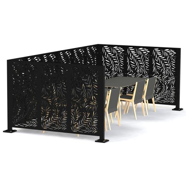 Divisor de sala de tela floral decorativo 4 painel de alumínio leve