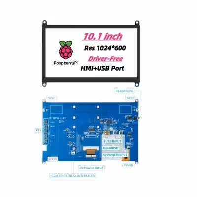 10.1 Inch Raspberry Pi HDMI Display 1024×600 IPS Screens 800cd/m2