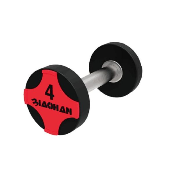 25kg Black PU Stainless Handle Gym Weights Dumbbells