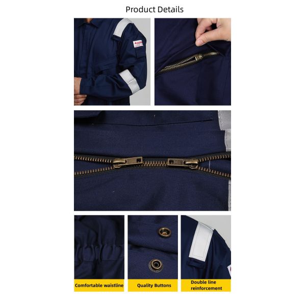 Flame Retardant Coverall Workwear Coverall Working Uniform Full Cotton Customizable