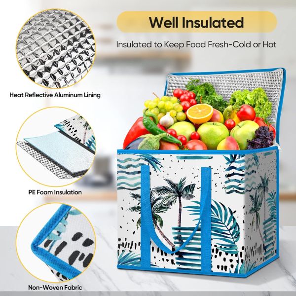 Bolsas de baño de trabajo pesado aislado Reutilizables de comestibles Refrigerador plegable para viajes