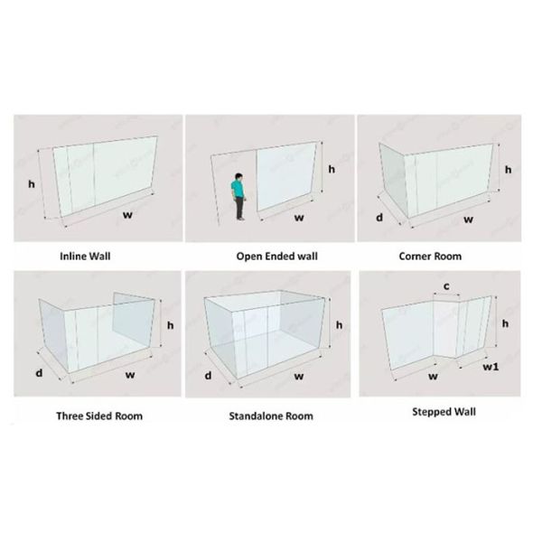 Раздел штендера рассекателей комнаты окна стены офиса внутренний Frameless стеклянный
