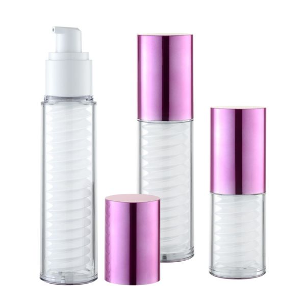 15ml 30ml 1.35oz Skin Care Transparent Airless Serum Pump Bottles With Spiral Inner Bottle