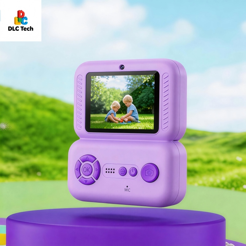 DLC Kids Instant Print Camera 4800W Dual Camera 1080P Video One Click Photo Printing Anti Glare Screen CMOS MP3 Filter