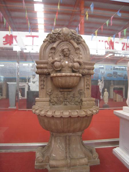 Antique Elephant Head Stone Marble Wall Water Fountain